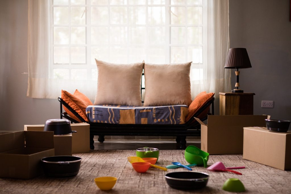Sofa and Clutters on a Living Area